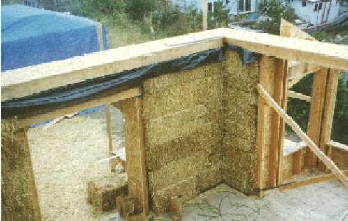 Bale wall corner w/top plate