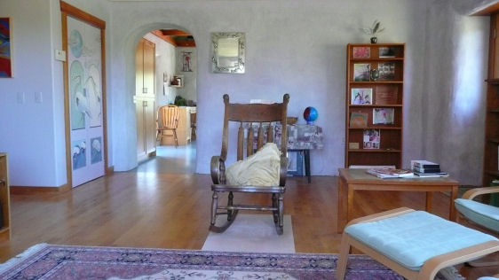 heating stove in living room