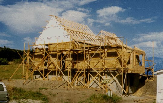 House picture showing roof trusses on