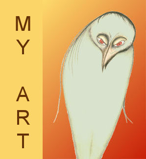 Digitally modified drawing of mythical bird